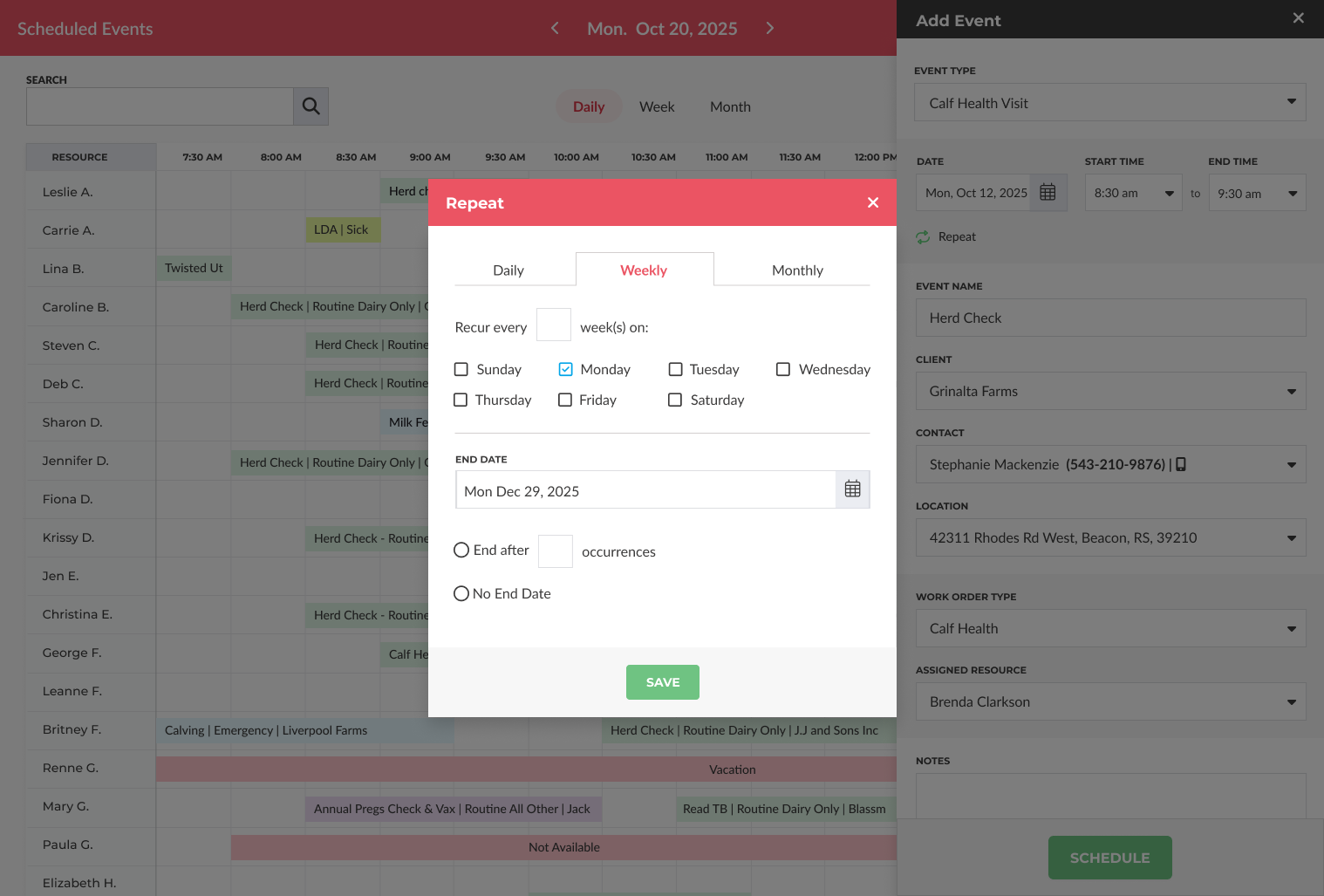 Recurring Appointments